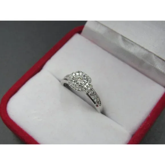 Size 7 10K White Gold 2.2 Total Carat Weight Of Natural Diamonds Band Ring - Picture 3 of 10